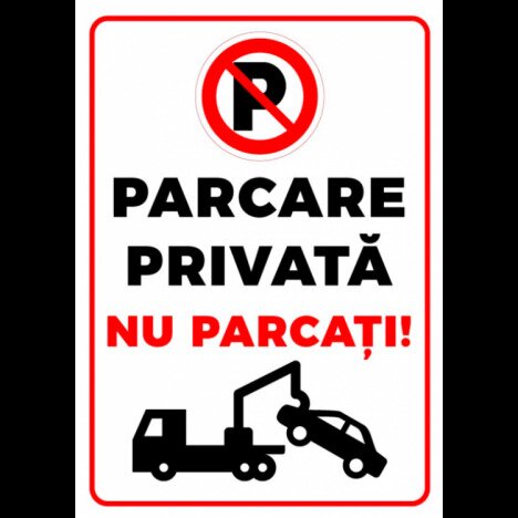 Indicator nu parcati parcari private