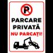 Indicator nu parcati parcari private